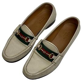 Vintage Gucci Leder Mokassins Weiß EU35 Weiß