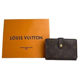Vintage Louis Vuitton Leather Monogram Wallet Brown Brown