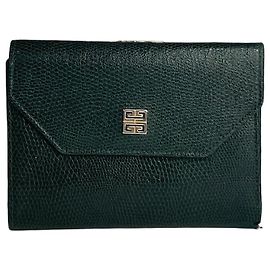 Cartera de cuero con estampado de serpiente vintage Givenchy verde Verde