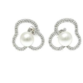 Tasaki Chants Signature Diamant Pavé Ohrringe Silber