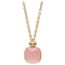 Colar de Quartzo Rosa e Diamantes Pomellato Nude Dourado