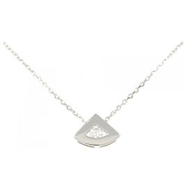 Autre Marque Platin-Diamant-Halskette Silber