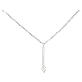 Autre Marque PT900 PT850 Diamant-Halskette Silber