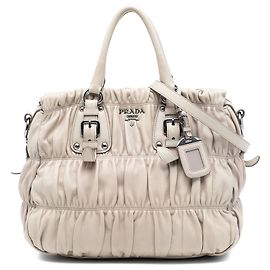 Bolsa Gaufre em Nappa marrom da Prada Marrom Bege