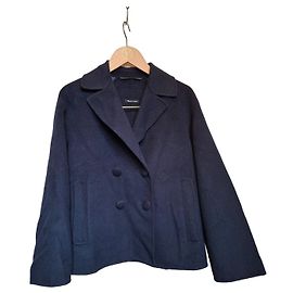 Max Mara Short blue-black wool jacket Black Dark blue