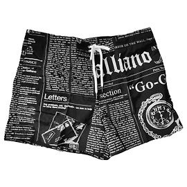 Neuf John Galliano Newspaper Short de bain Underwear xl Noir