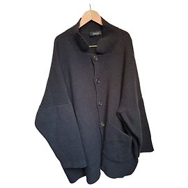 Schwarzer Cardigan von Kris Van Assche aus Wolle und Baumwolle Schwarz Marineblau