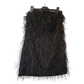 Autre Marque Bustier dress with feathers and sequins Black