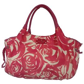 Bolsa de mão Kate Spade rosa e branca com estampa floral Rosa Branco