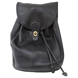 Black leather Coach backpack Black