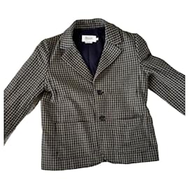 Bonpoint Checked Blazer Brown Green Dark blue