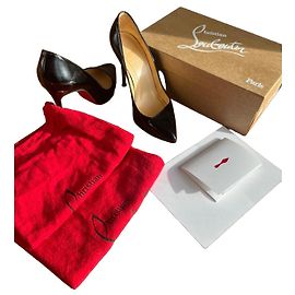 Christian Louboutin Black Patent Leather Pumps Black