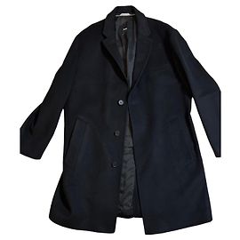 Long black wool and cashmere coat by Hugo Boss Black