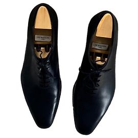 J.M. Weston Schwarze Leder-Oxford-Schuhe Schwarz