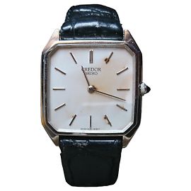 Relógio de quartzo Seiko Credor ref. 6020-5080 Preto Prata