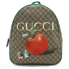 Gucci GG Supreme Coated Canvas Backpack Brown Beige