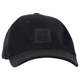 Boné de beisebol em algodão preto com patch Anagram da Loewe Preto