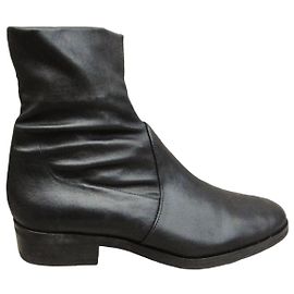 Autre Marque Parallèle Ankle Boots Black Leather Black