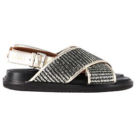 Sandales Slingback Fussbett Marni en cuir doré Doré