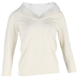 Suéter V em algodão creme Max Mara Branco Cru