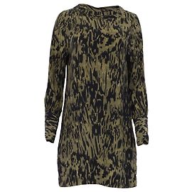 Robe Mini Imprimée Nili Lotan en Soie Verte Vert