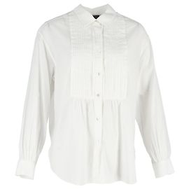 Blusa Nili Lotan con Botón en Algodón Blanco Blanco