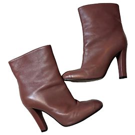 Botines de cuero Agnona Rosa
