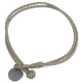 Pulsera de cuero Intrecciato Bottega Veneta Verde