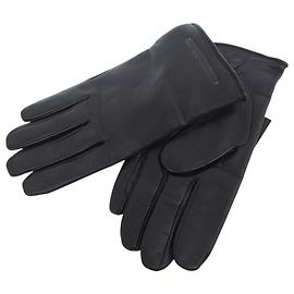 Emporio Armani Logo-embossed Leather Gloves Black