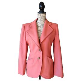 Guy Laroche Fitted Wool Jacket Salmon Pink