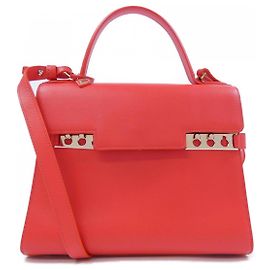 Bolsa de Couro Macio Delvaux Vermelho