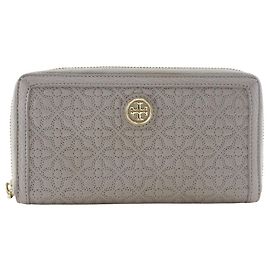 Tory Burch Leather Long Wallet Grey