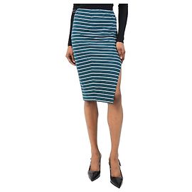 Prada Falda de toggle a rayas verdes - talla UK 6 Verde