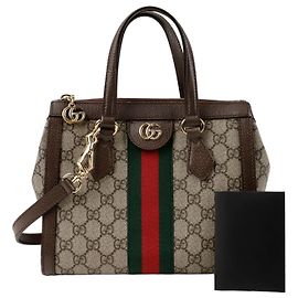 Gucci Bolso de Hombro Ophidia Small Tote Castaño