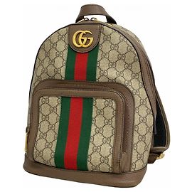 Mochila de couro Ophidia da Gucci Marrom