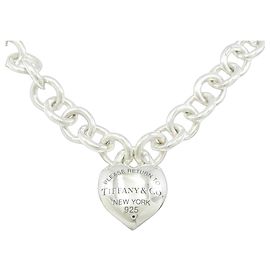 Collar con cierre en forma de corazón completo Tiffany & Co. Plata