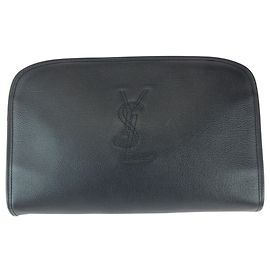 Pochette en cuir noir Yves Saint Laurent Noir
