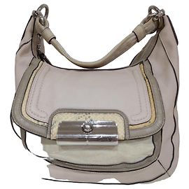 Beige leather Coach handbag Beige