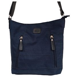 Autre Marque Borsa a spalla blu navy in tela e pelle Blu