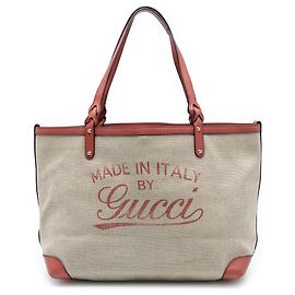 Gucci Beiger Mittlerer Canvas Tragetasche Beige