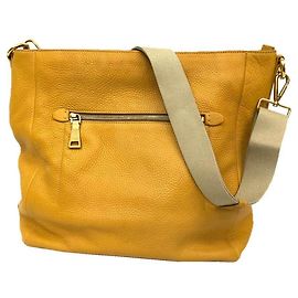 Borsa a spalla in pelle gialla Prada Giallo