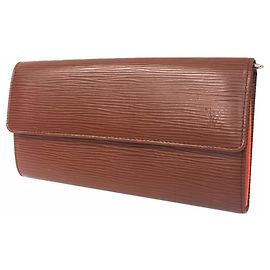 Portefeuille Long Epi Louis Vuitton Sarah M60321 Chocolat