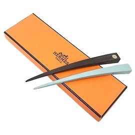 Set di fermagli per capelli Kanzashi Hermès Hermès Marrone Blu