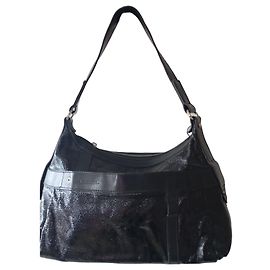Lancel Black Patent Leather Handbag Black