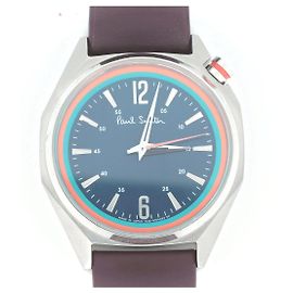 Montre en acier inoxydable Octagon de Paul Smith Bleu
