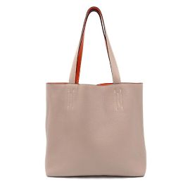 Bolsa Tote Double Sens 28 da Hermès Bege Laranja
