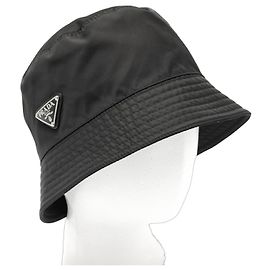 Prada Re-Nylon Triangle Bucket Hat Black