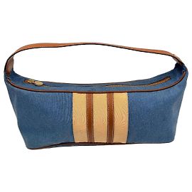 Autre Marque Bolsa de ombro Borbonese em denim e couro azul claro Azul claro