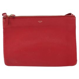 Céline Celine Trio Cuir Small Rouge
