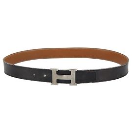 Hermès HERMES Constance Belt Leather 37.8"" Black Auth yk19950 Black